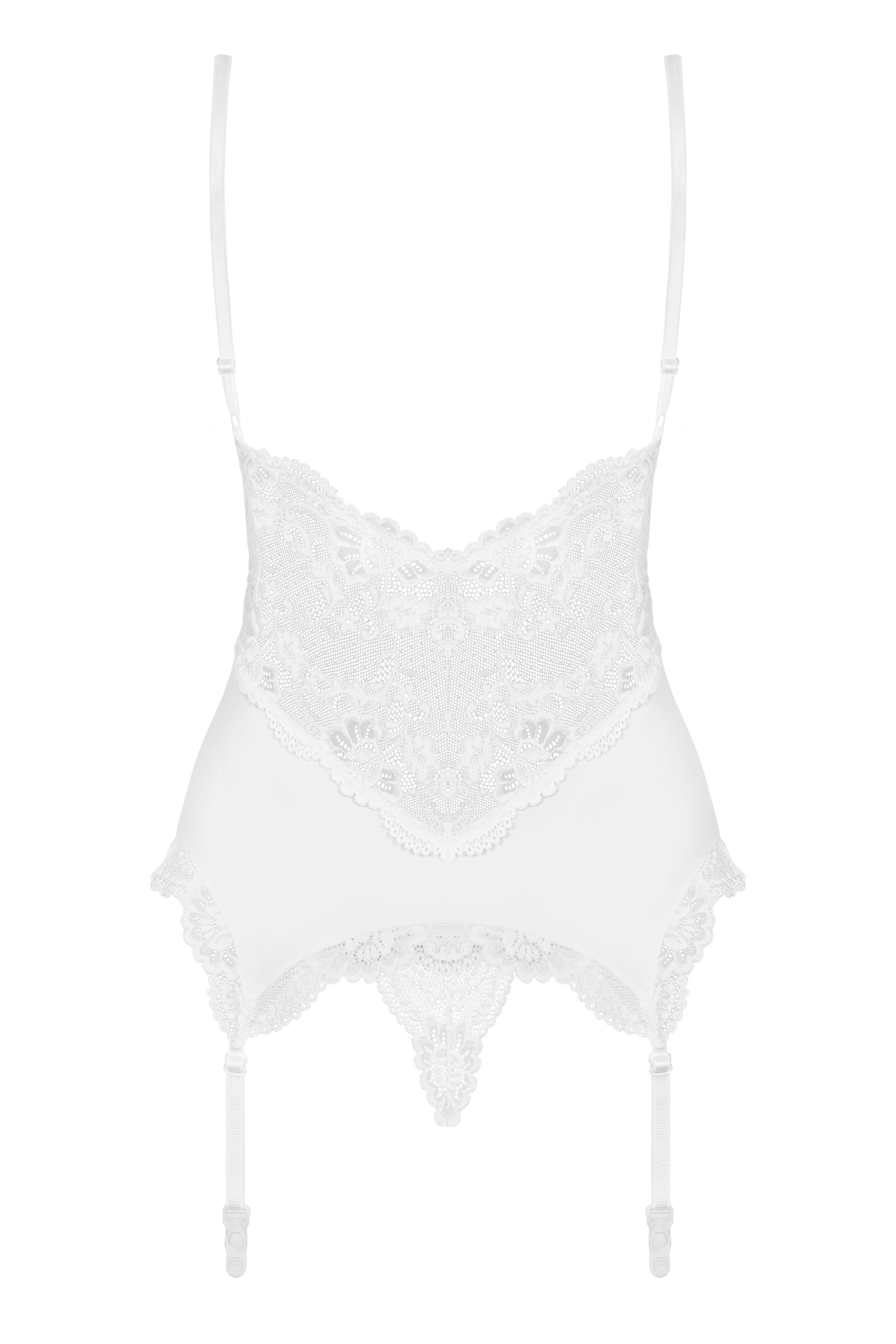 Corset Y Tanga Color Blanco Talla (Interno):S/M