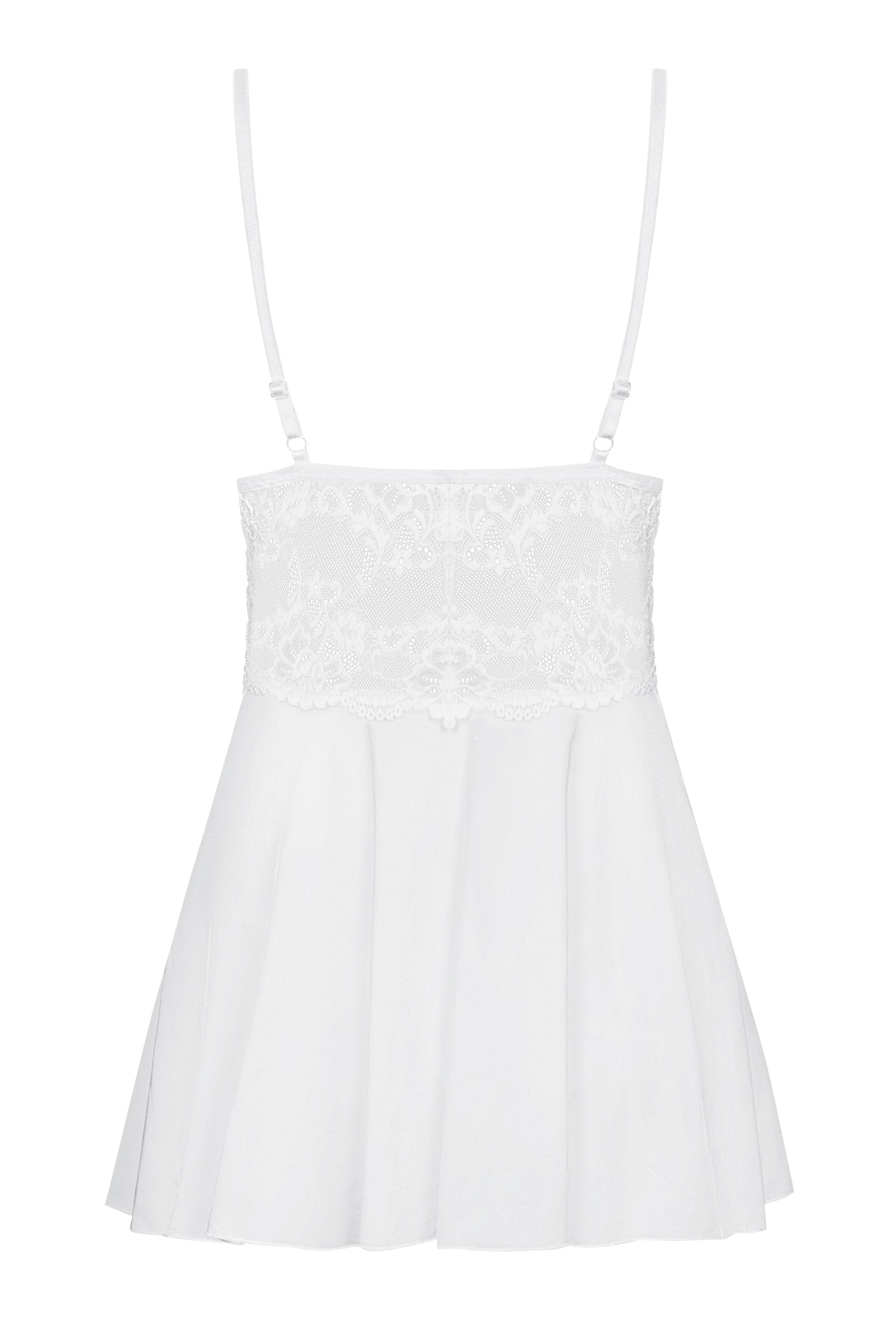 810-Bab-2 Babydoll Y Tanga Color Blanco Talla (Interno):L/Xl