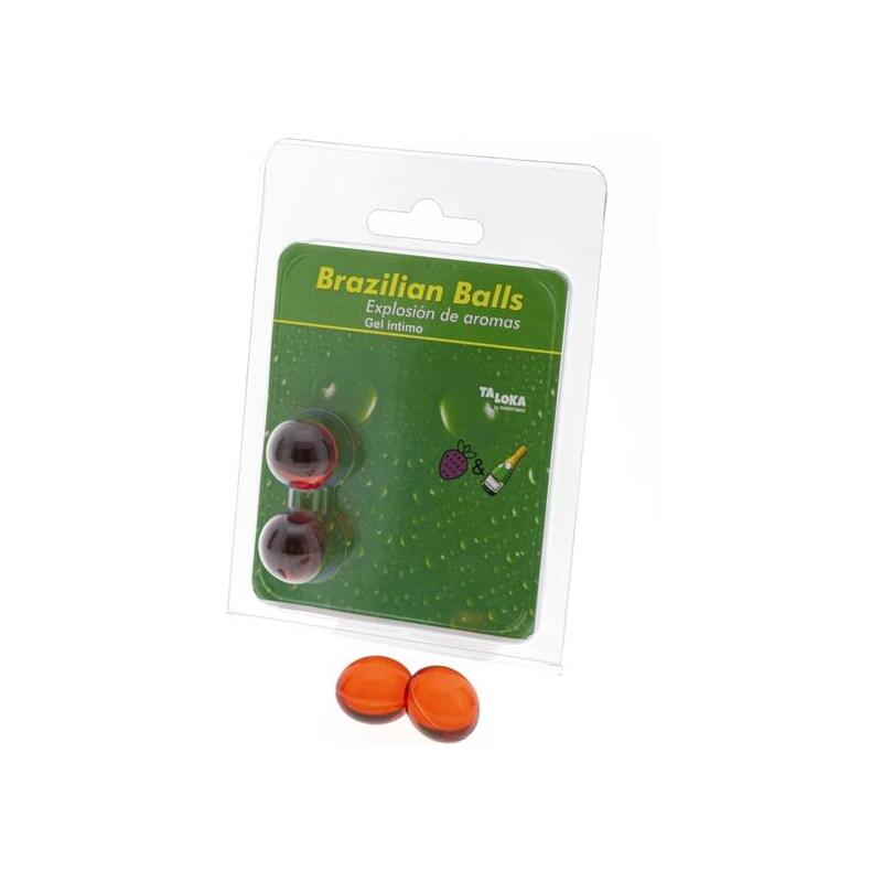 2 Brazilian Balls Explosion De Aromas Gel Intimo De Aroma Fresa Y Champán Gel Intimo