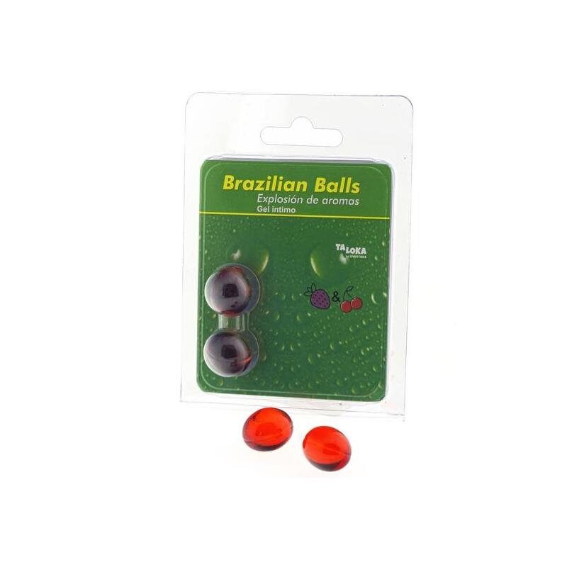 2 Brazilian Balls Explosion De Aromas Gel Intimo - Fresa Y Cereza