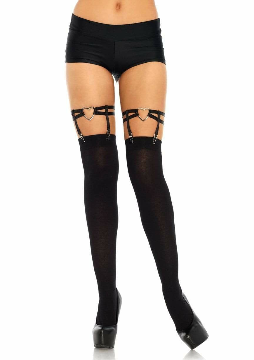 Leg Avenue - Ligas Dobles Elasticas Con Corazon Talla Unica