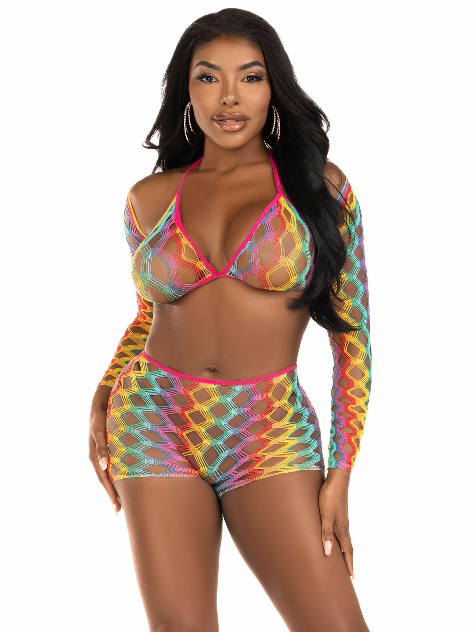 Leg Avenue Set Tres Piezas Multicolor