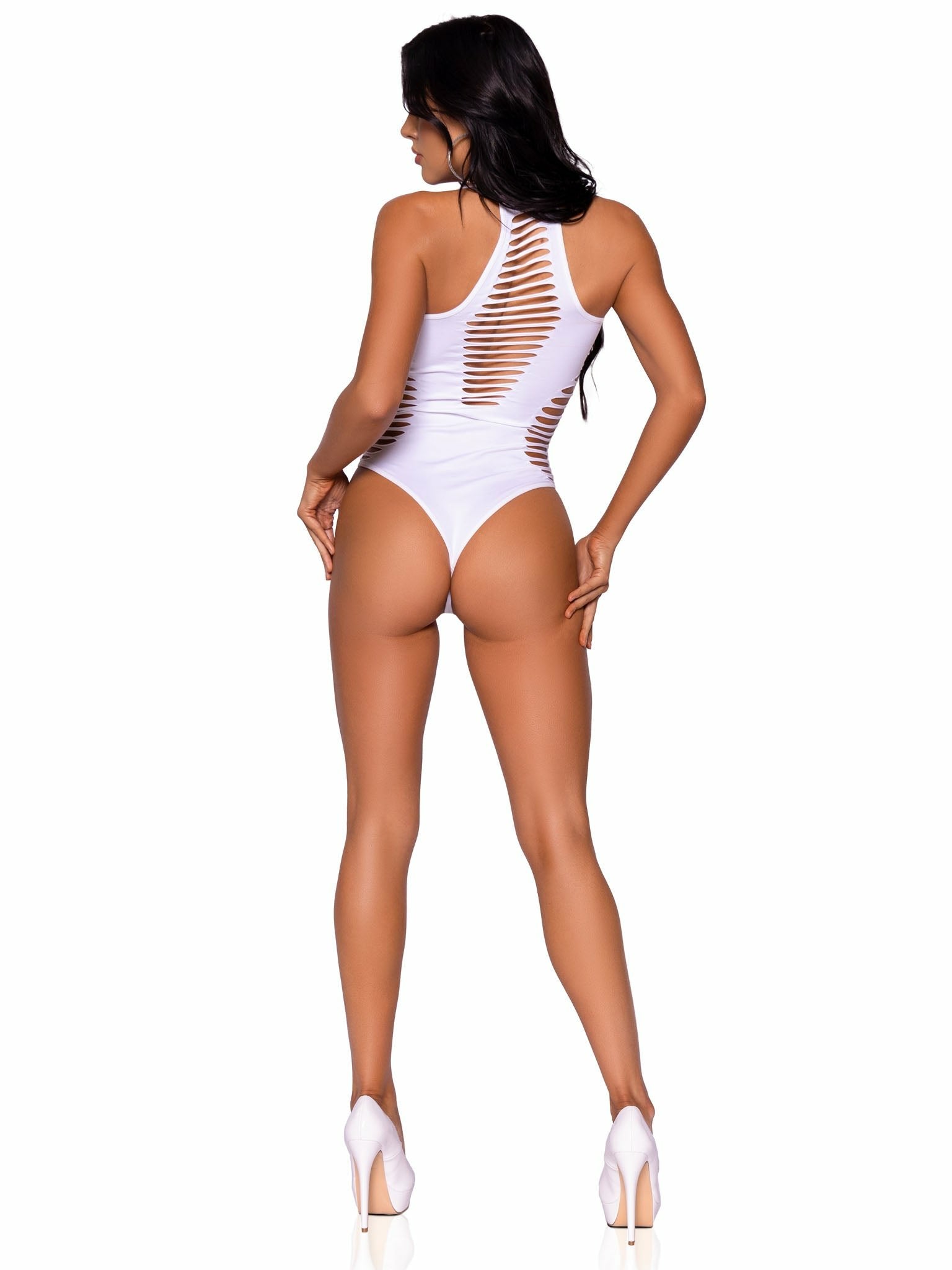 Leg Avenue - Body Tanga Racerback Blanco