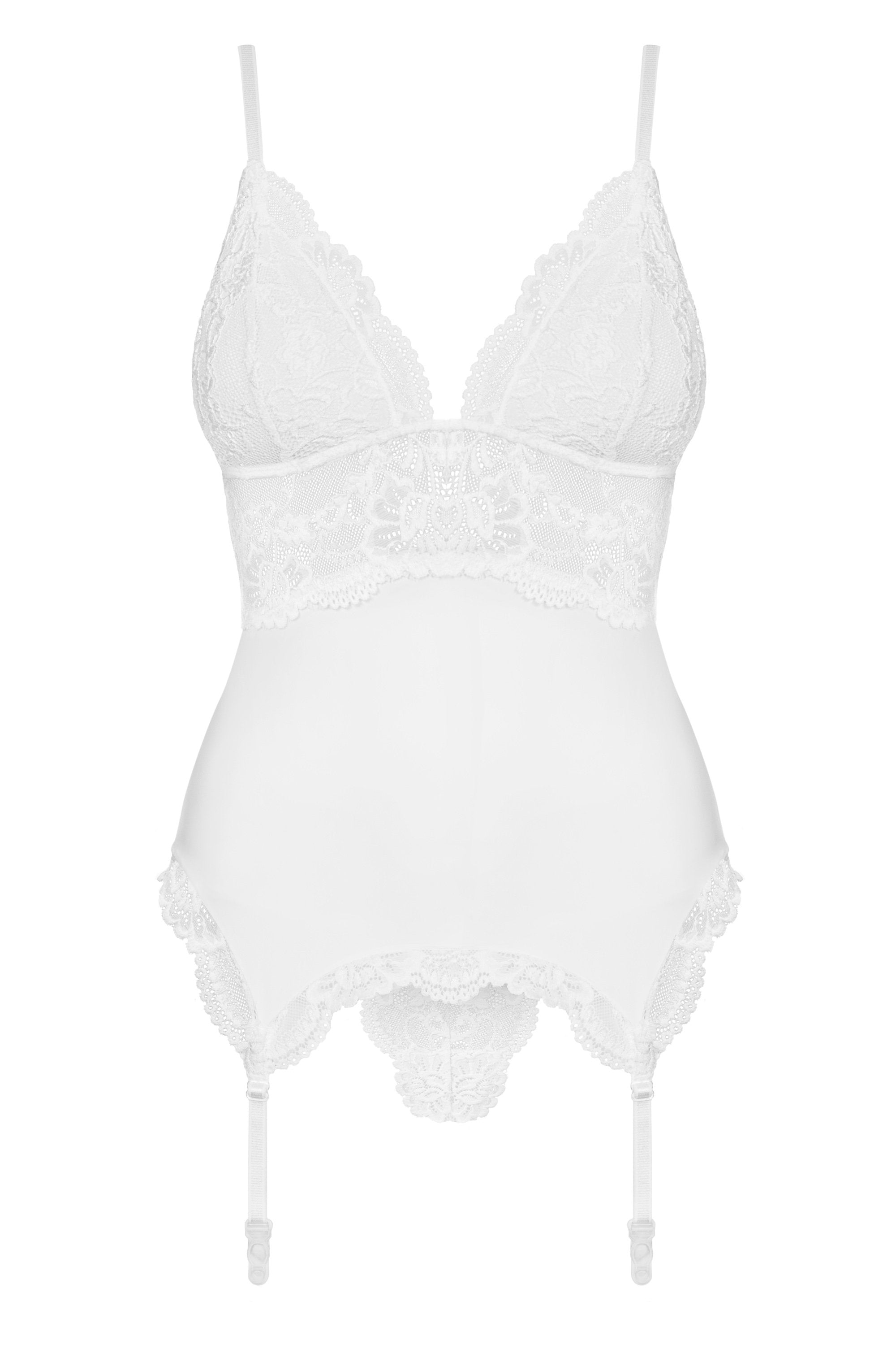 Corset Y Tanga Color Blanco Talla (Interno):S/M