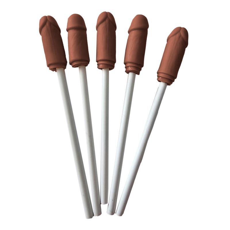 5 Lapiceros Con La Punta De Pene Mulato