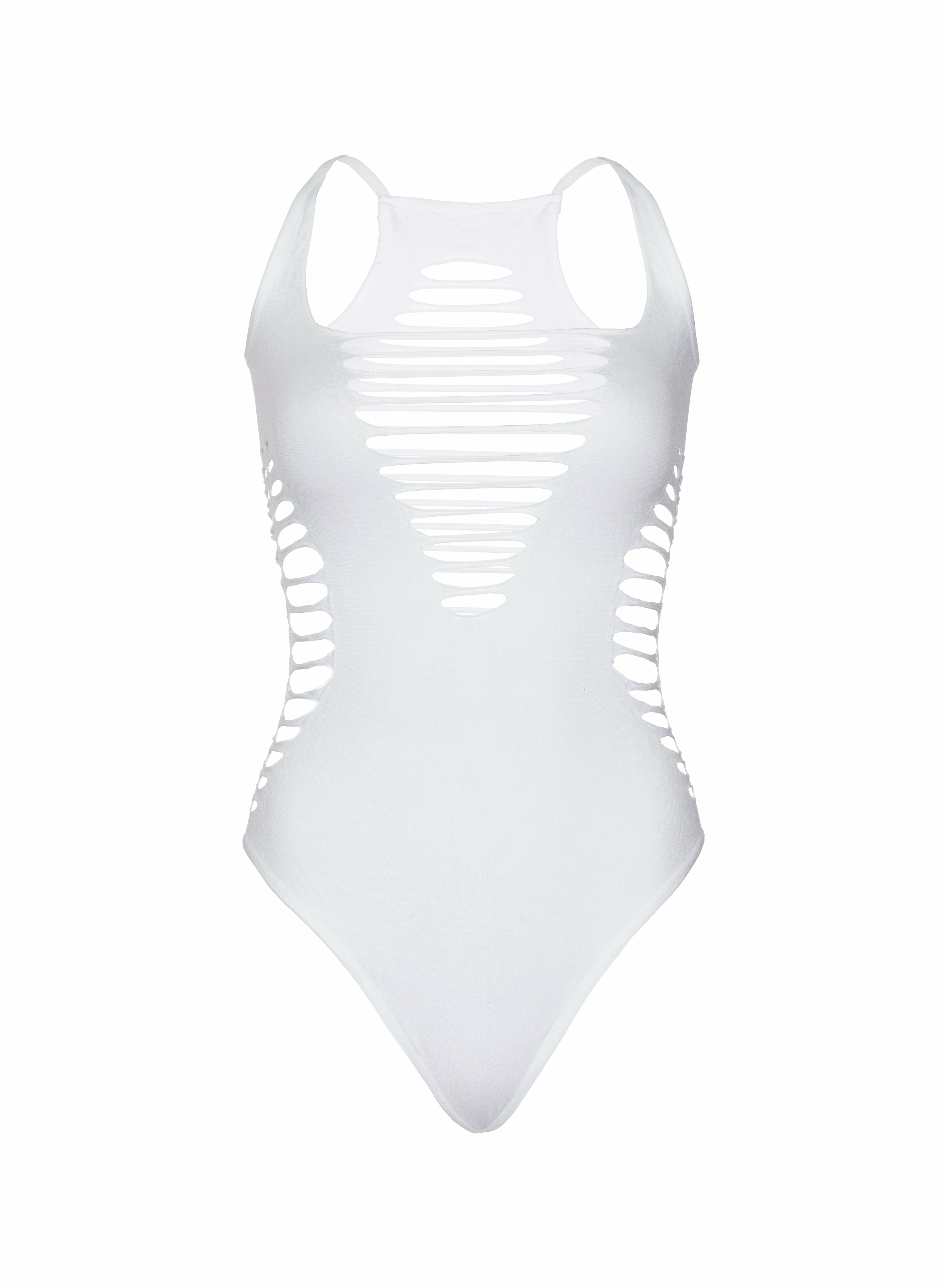 Leg Avenue - Body Tanga Racerback Blanco