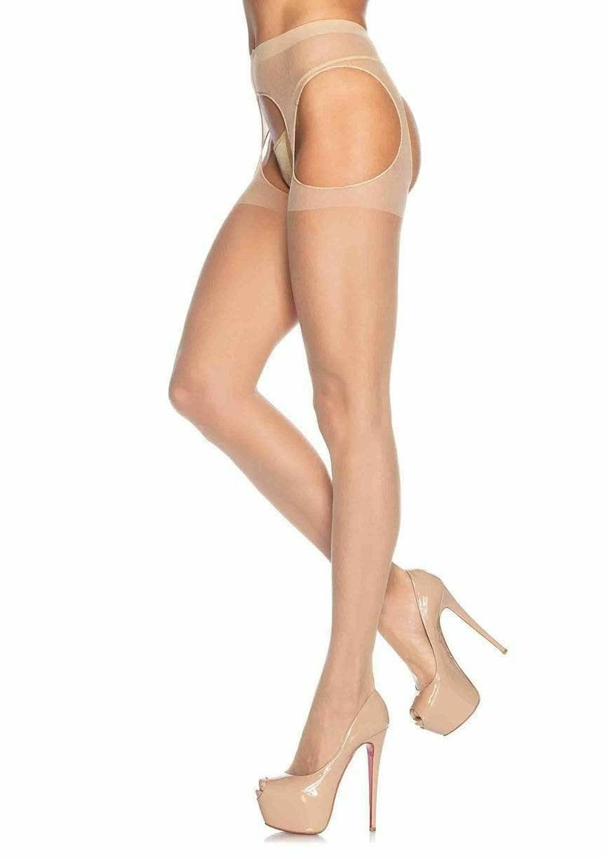 Leg Avenue - Medias Con Liguero Adjunto Nude