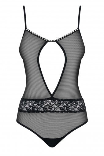 Body Con Perlas Negro Talla (Interno):L/Xl