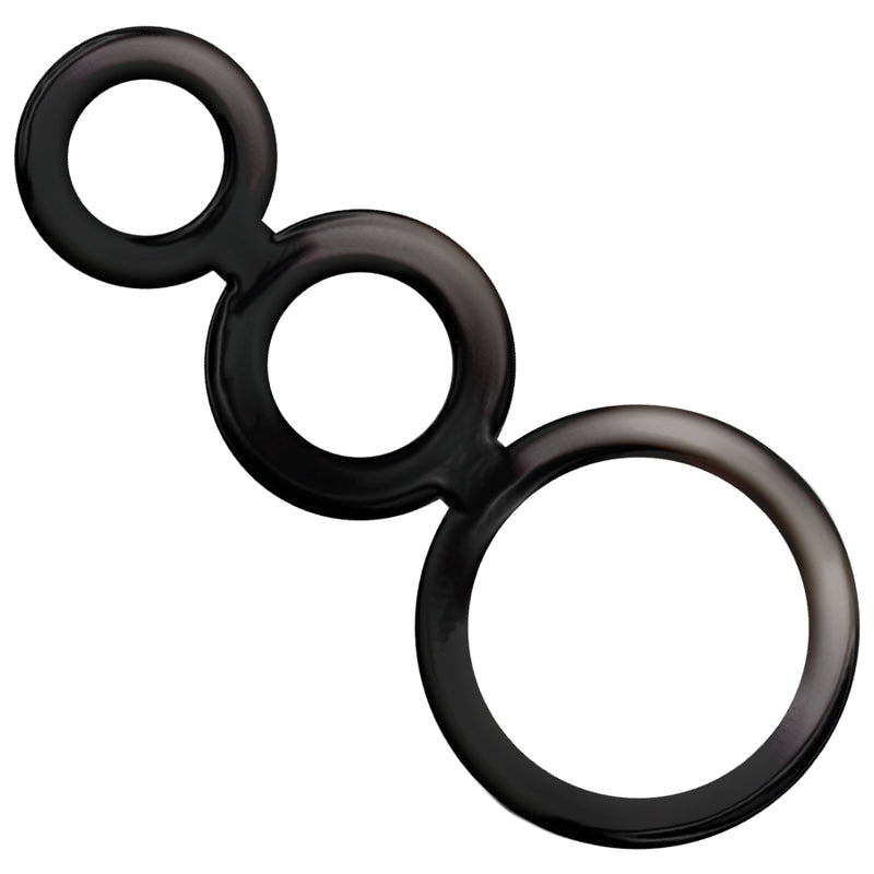 Addicted Toys - Set Anillos Pene Y Testiculos - Ahumado