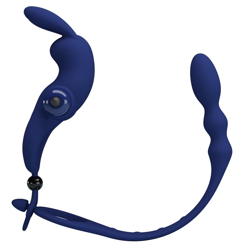 Pretty Love - Ayad Anillo Vibrador Rabbit Con Plug Azul