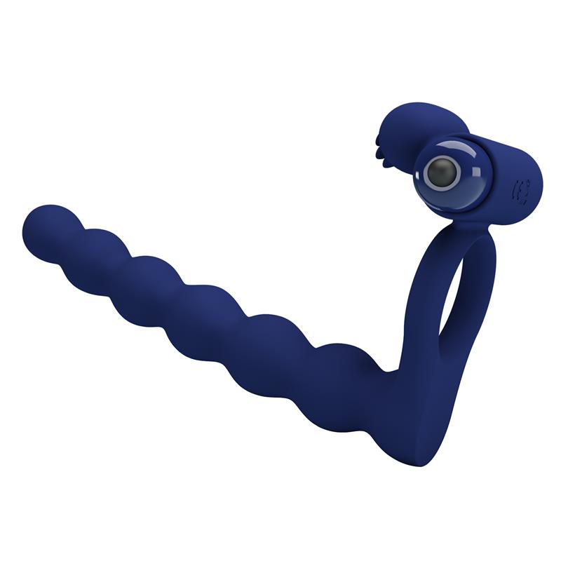 Pretty Love - Ajmal Anillo Vibrador Con Plug Azul