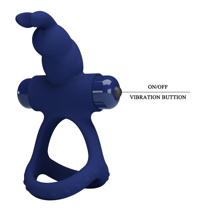 Pretty Love - Luchito Doble Anillo Vibrador Rabbit Azul