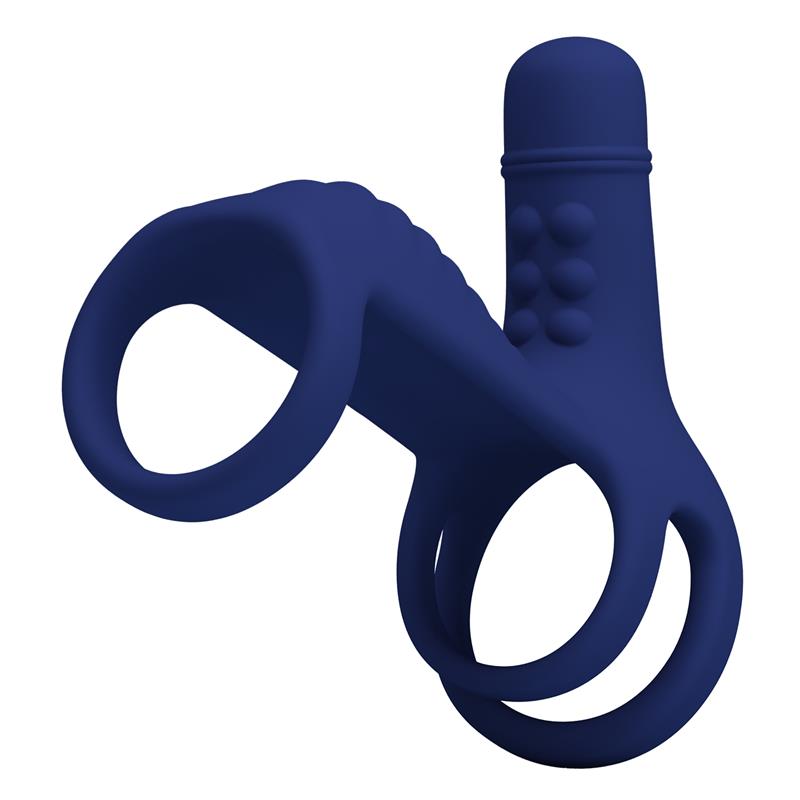 Pretty Love - Elish Anillo Vibrador Con Extensión Azul