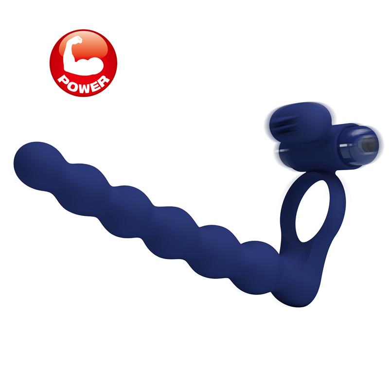 Pretty Love - Ajmal Anillo Vibrador Con Plug Azul