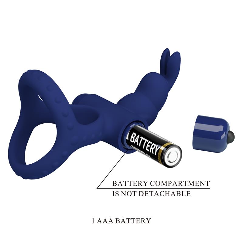Pretty Love - Luchito Doble Anillo Vibrador Rabbit Azul