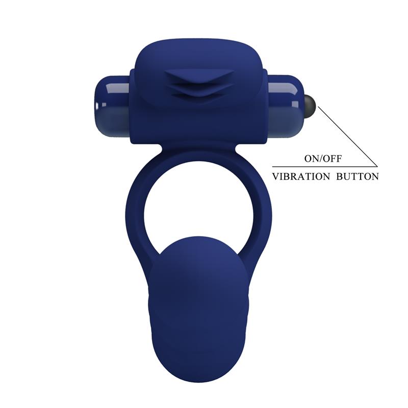 Pretty Love - Ajmal Anillo Vibrador Con Plug Azul