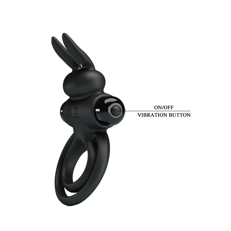 Pretty Love - Anillo Vibrador Iii Conejo Para Pene Negro