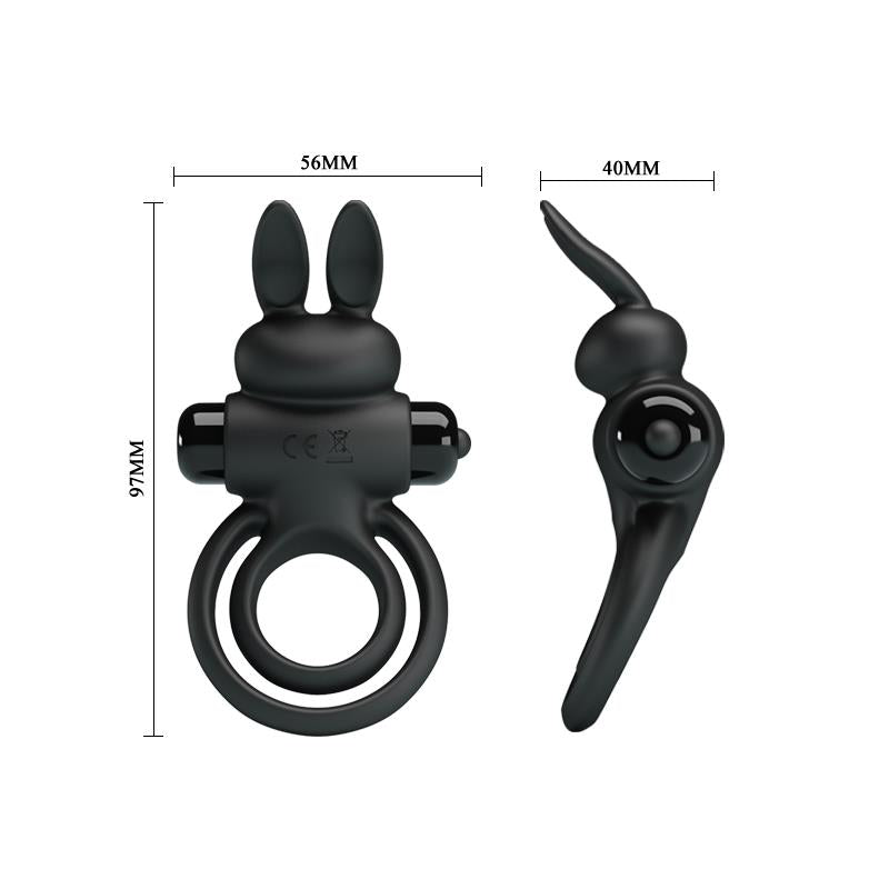 Pretty Love - Anillo Vibrador Iii Conejo Para Pene Negro