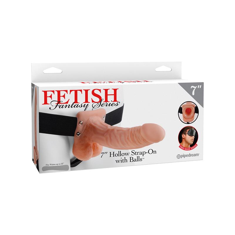 Fetish Fantasy Series - 7 Hollow Strap-On With Balls 17.8cm Natural