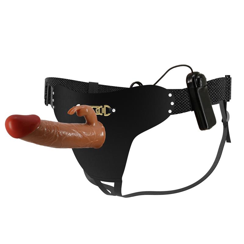 Pretty Love - Marion Harness Briefs Universal Con Dildo Vibración 19 Cm Mulato