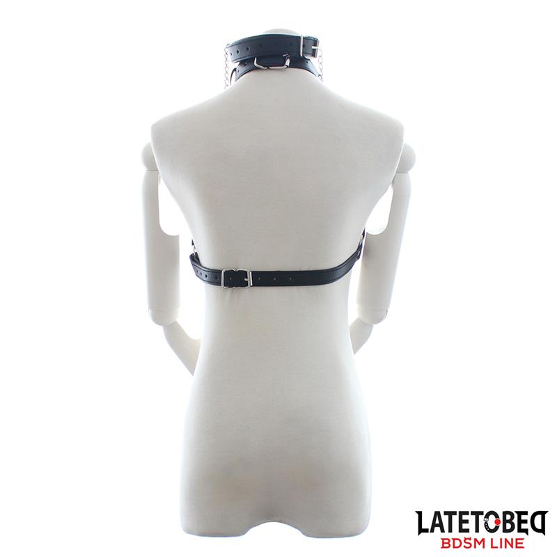 Arnés De Bondage Copas Abiertas, Mordaza Y Pinzas Para Pezones