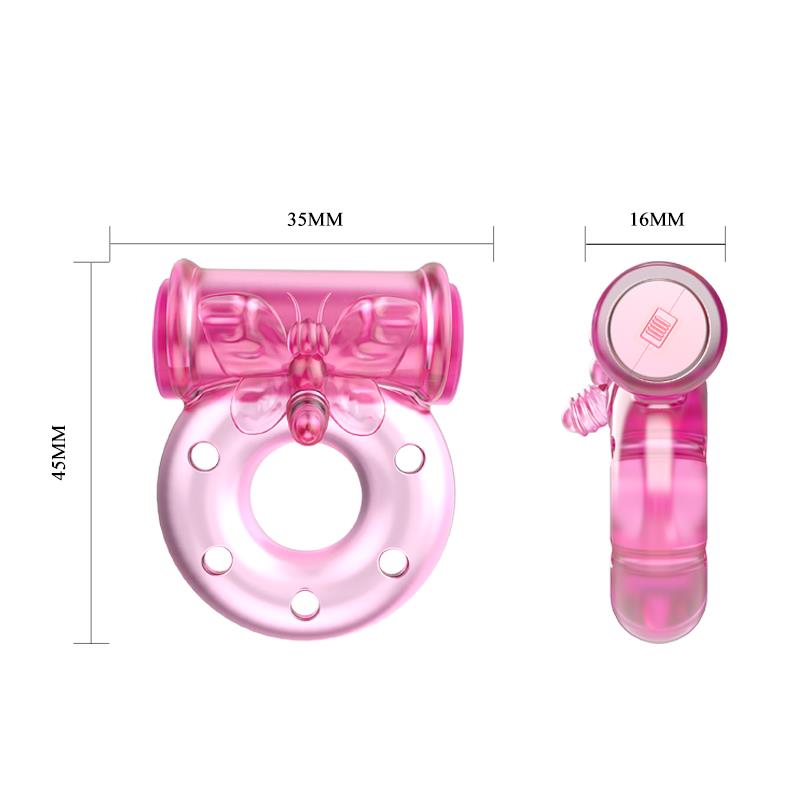 Baile Anillo Vibrador Con Preservativo Color Rosa