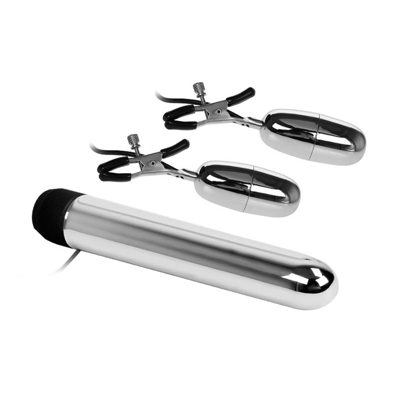Baile Set Bala Vibrador Y Pinzas Para Pezones Con Vibración Turbo