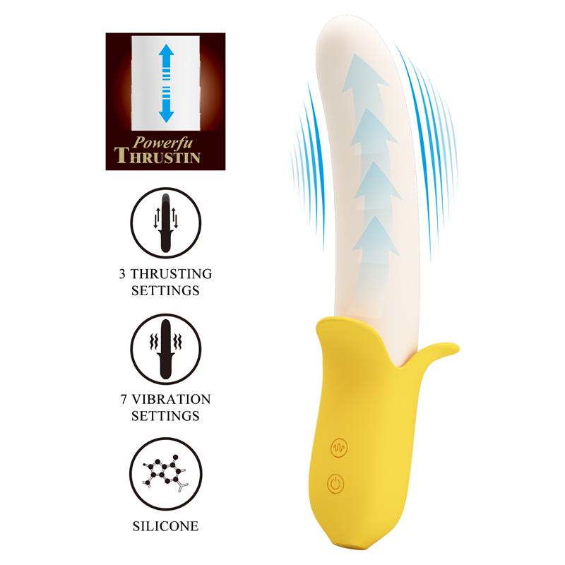 Pretty Love - Banana Geek Super Power 7 Vibraciones Up&Down Silicona Negro