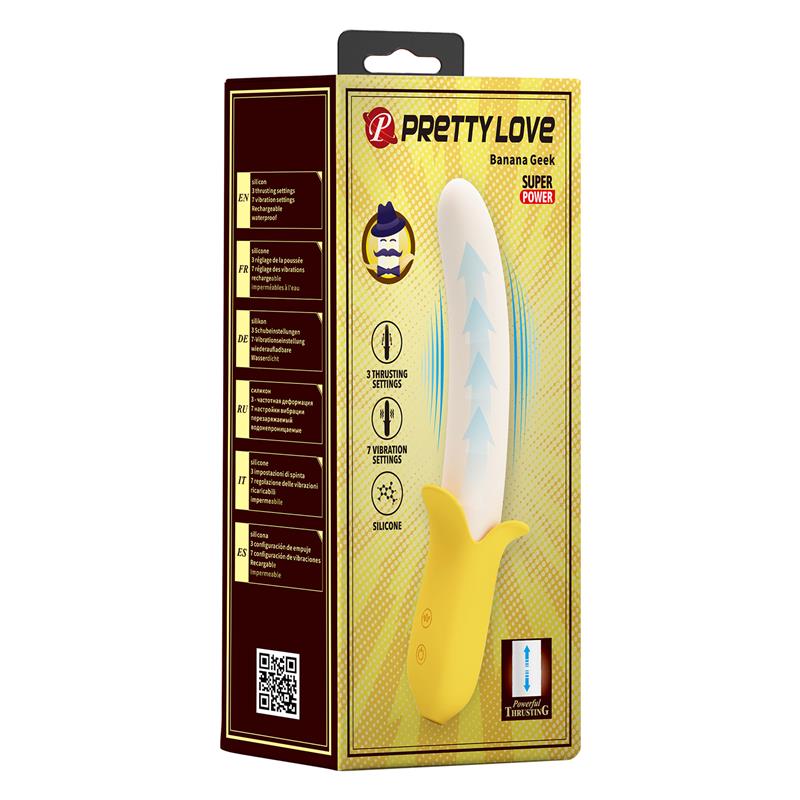 Pretty Love - Banana Geek Super Power 7 Vibraciones Up&Down Silicona Negro