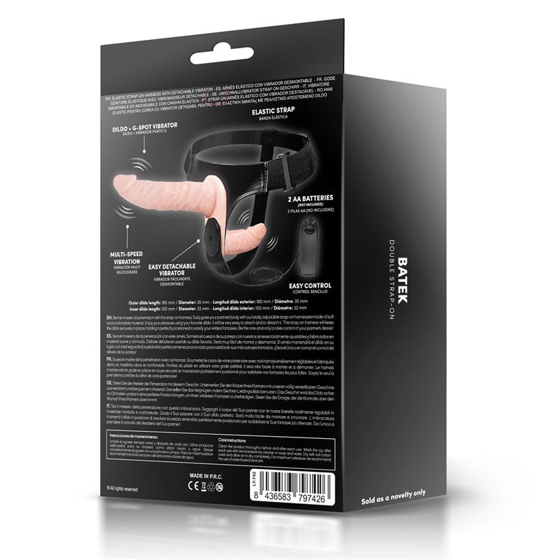 Batek Arnés Con Dildo Doble Desmontable, Punto G Y Vibración Control Remoto