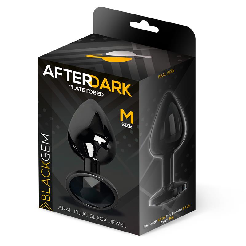 Blackgem Plug Anal Metálico Con Joya Color Negro Talla M