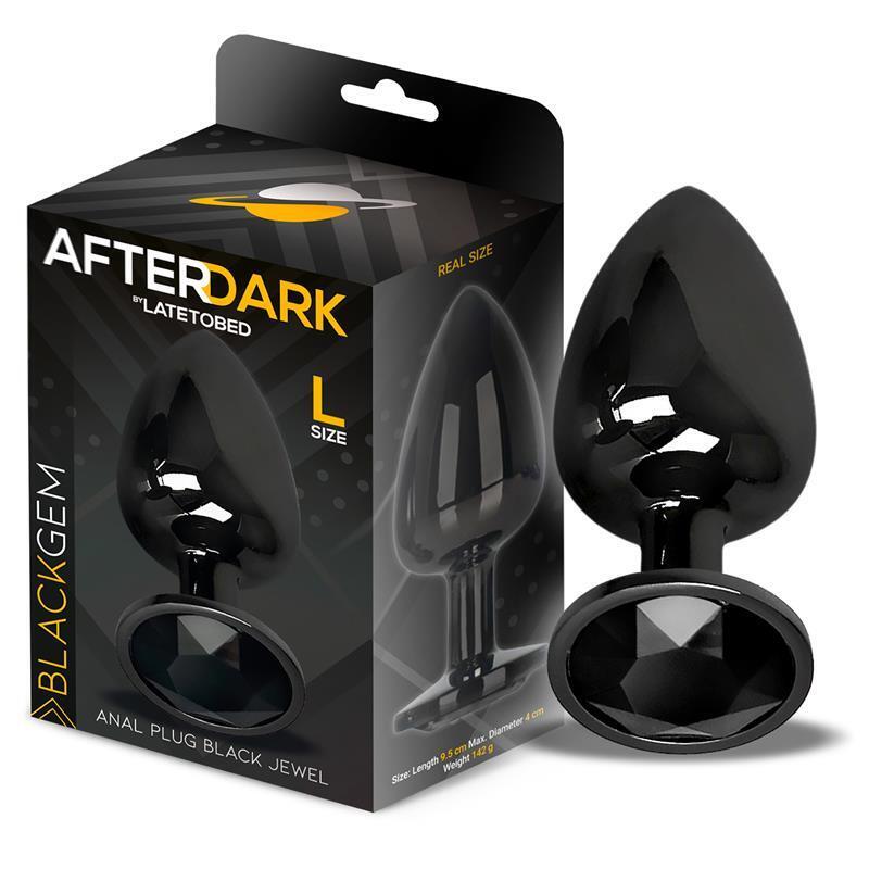 Blackgem Plug Anal Metálico Con Joya Negro Talla L