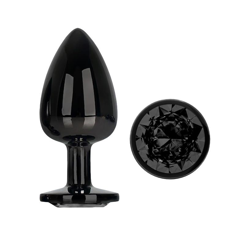 Blackgem Plug Anal Metálico Con Joya Negro Talla L