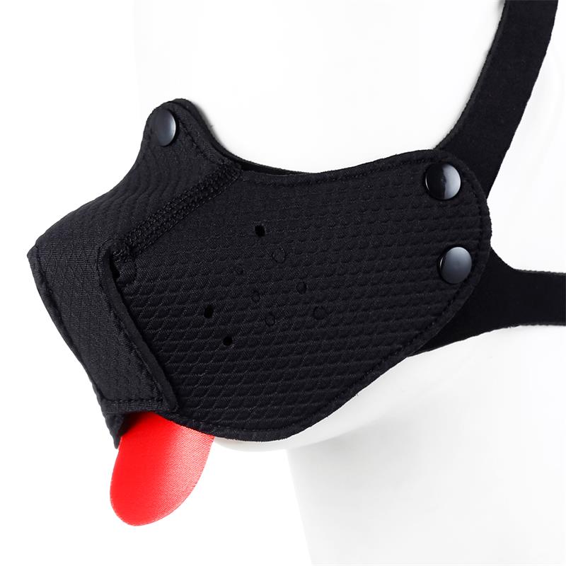 Bozal De Perro De Neopreno Desmontable Ajustable Negro