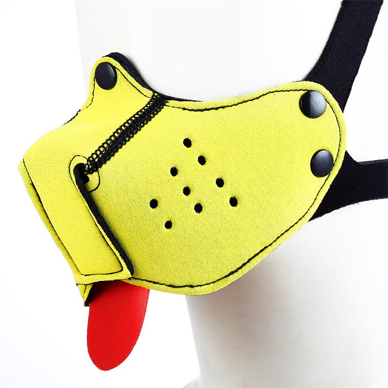 Bozal De Perro De Neopreno Desmontable Y Ajustable Amarillo