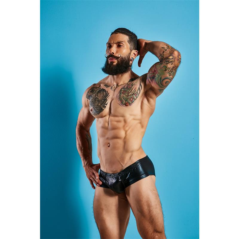 Cut4men - Booty Shorts Negro Cuero S