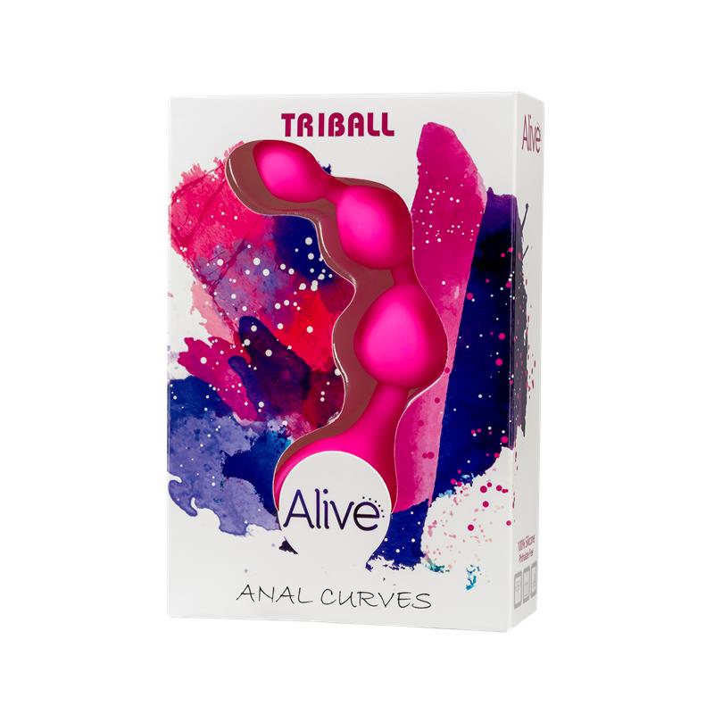 Alive - Triball Bolas Anales Silicona Rosa 15 Cm