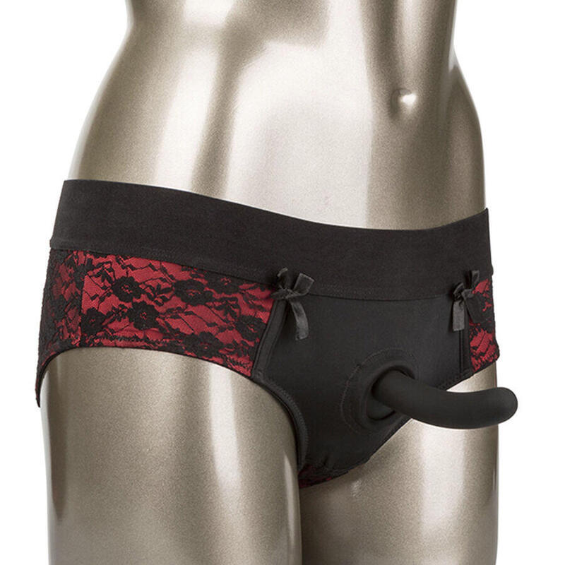 Calexotics - Scandal Set De Braguitas Sin Entrepiernas Con Dildo Talla S/M