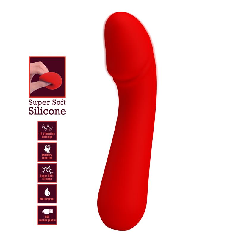 Pretty Love Cetus Vibrador Recargable Rojo