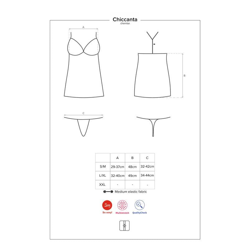 Chiccanta Chemise Y Tanga Black Talla (Interno):S/M