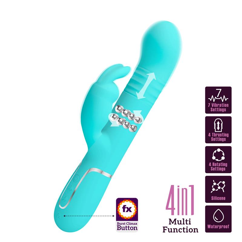 Pretty Love - Vibrador Coale Rabbit Perlas Verde Agua