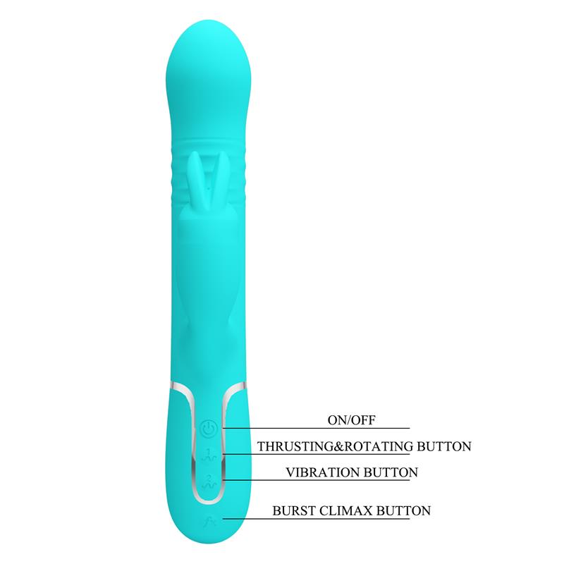 Pretty Love - Vibrador Coale Rabbit Perlas Verde Agua