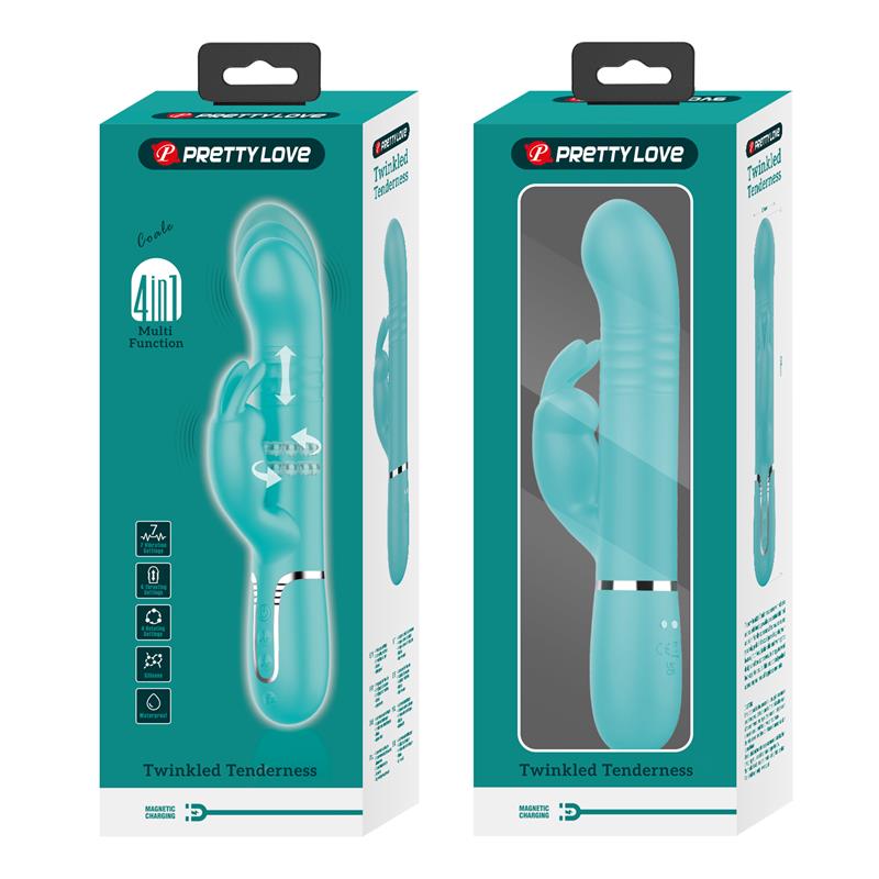 Pretty Love - Vibrador Coale Rabbit Perlas Verde Agua