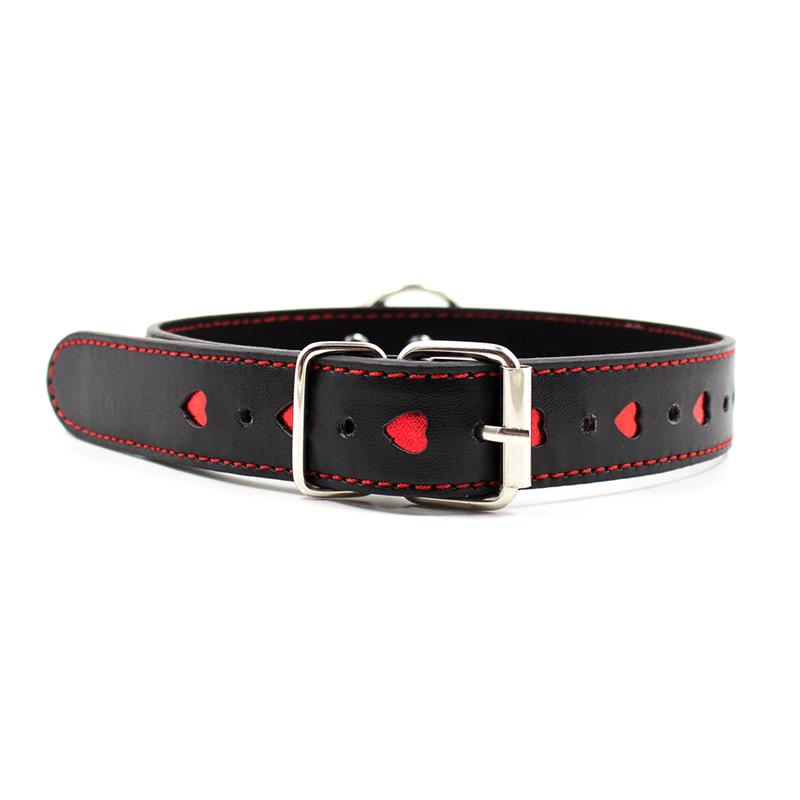 Collar Con Cadena Negro/Rojo