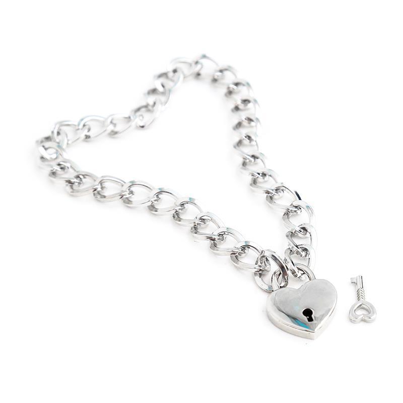 Collar Con Candado Color Plata