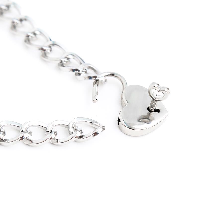 Collar Con Candado Color Plata