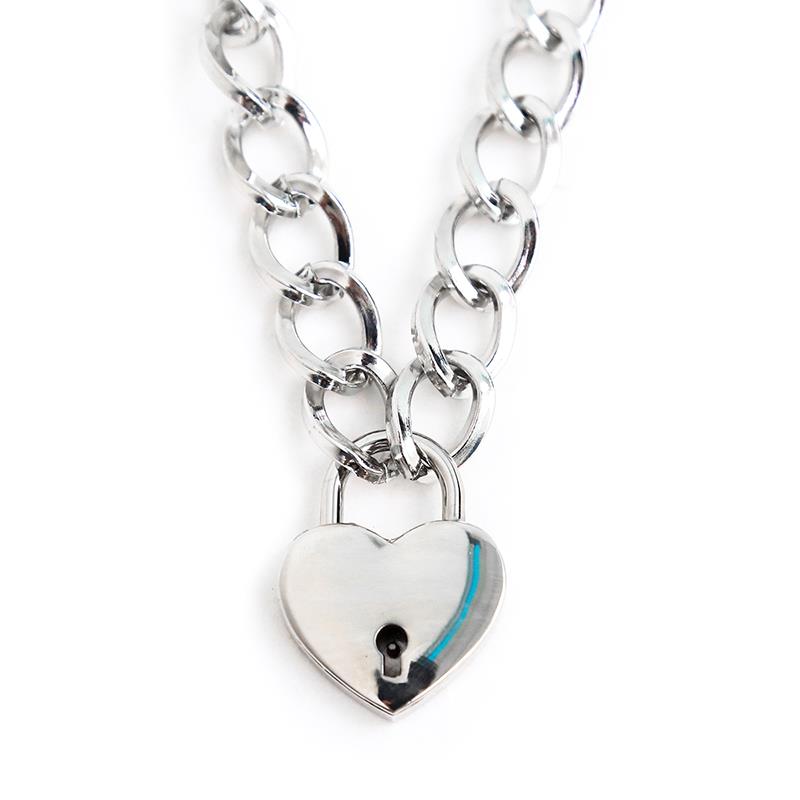 Collar Con Candado Color Plata