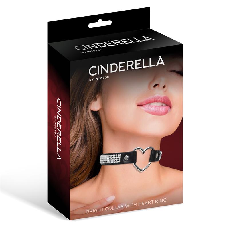 Collar Con Corazón Y Pedrería Estilo Choker Cuero Vegano Talla Única
