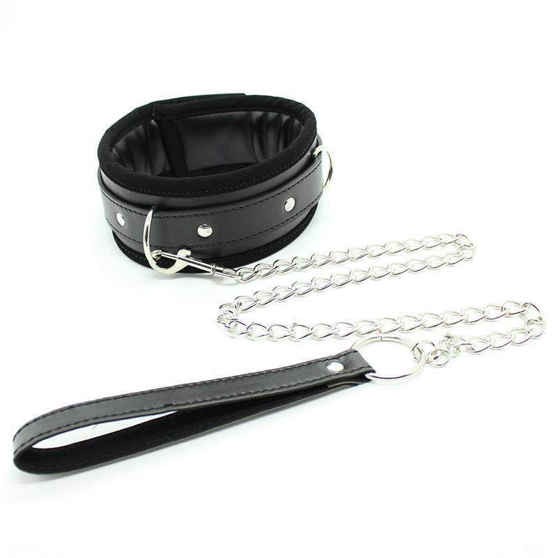 Collar Con Correa Interior Acolchado Negro