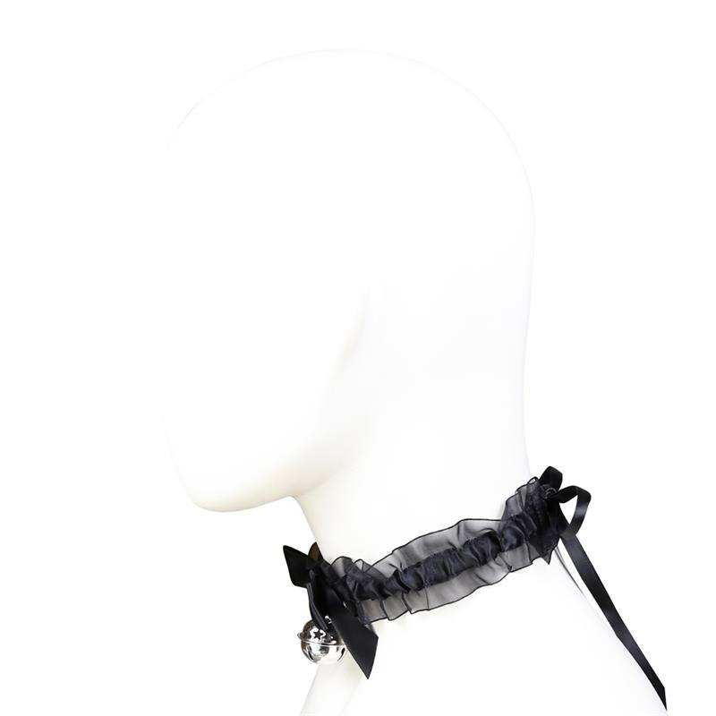 Collar Con Lazo, Cascabel Y Encaje